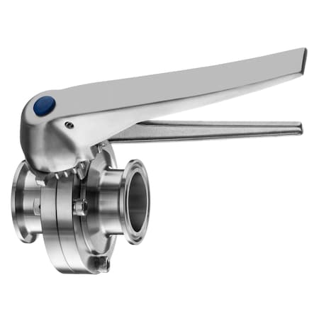 Usa Industrials Sanitary Fitting, Quick-Clamp, 304SS, Butterfly Valve, 2" BULK-STF-VAL-27